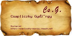 Csapliczky György névjegykártya