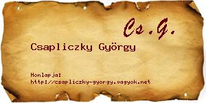 Csapliczky György névjegykártya