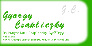 gyorgy csapliczky business card